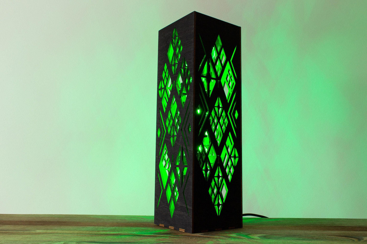 Rhombus Wood Lamp — Cyber Desk Light