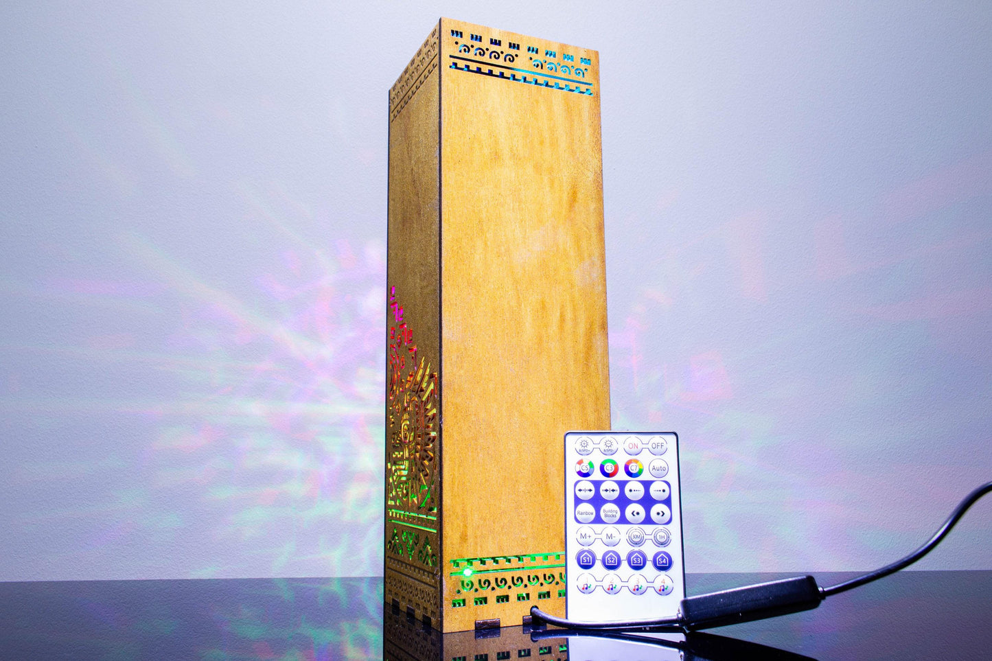 Aztec Geometric Lamp — Boho LED Night Light