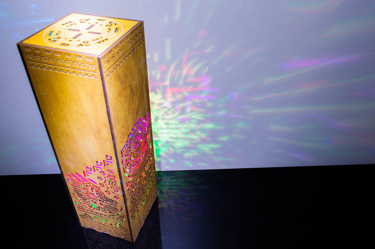 Aztec Geometric Lamp — Boho LED Night Light