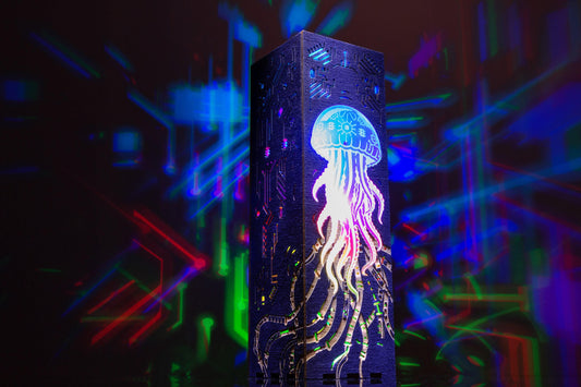 Cybernetic Jellyfish Night Lamp: Tech-Inspired RGB LED Desk Light