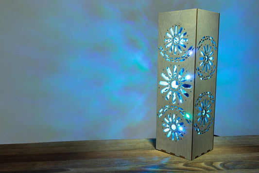 Morocco Alhambra Style Wooden Lamp | RGB LED Night Light, Cyberpunk Design