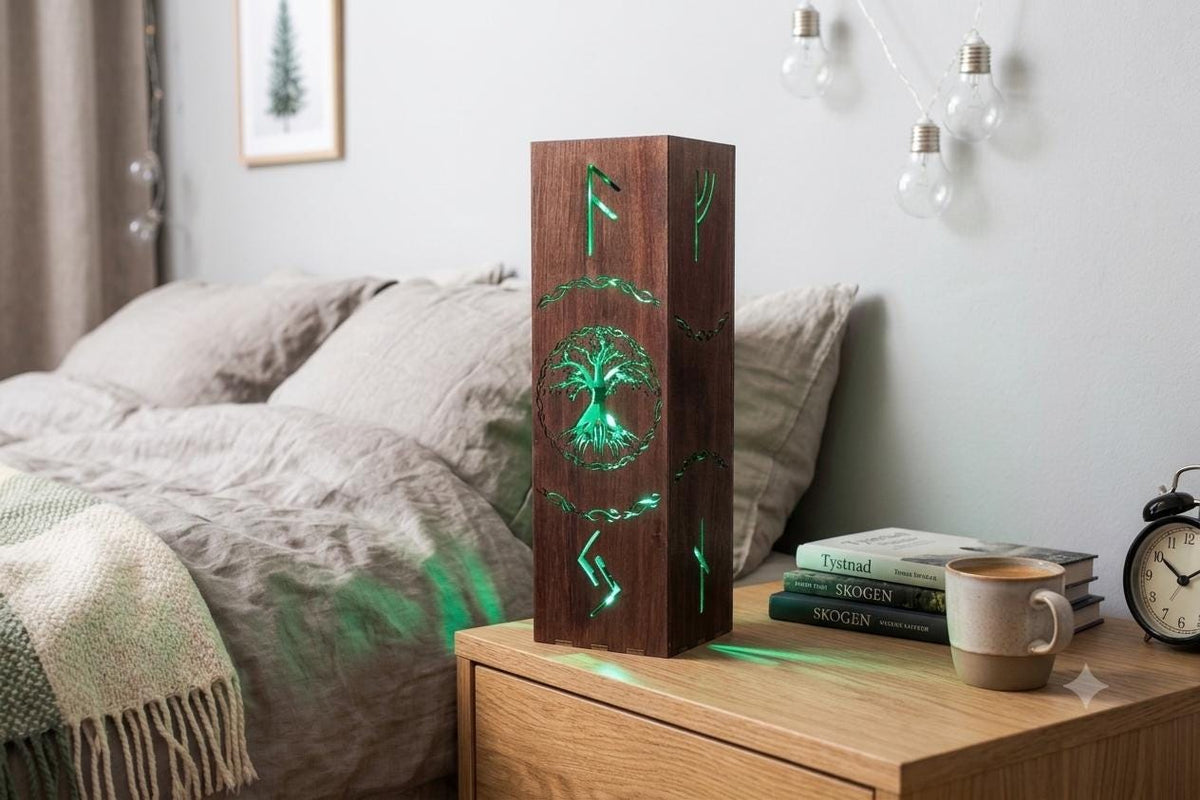 Yggdrasil Tree Lamp — Norse Shadow Night Light