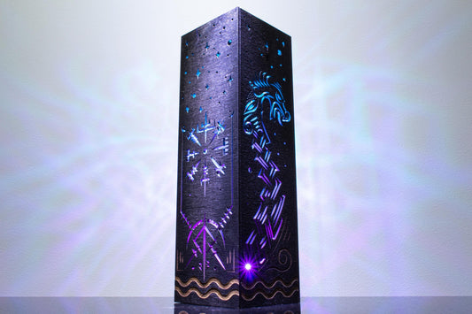 Viking Vegvisir LED Lamp – Norse Mythology Drakkar Dragon Boat Wood Night Light