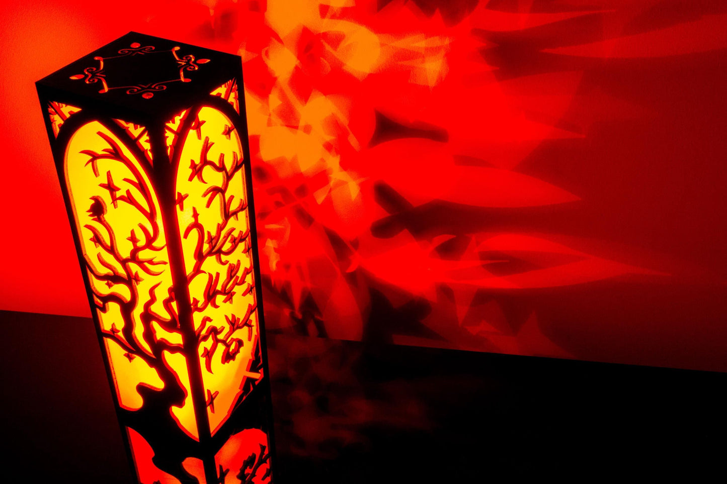 Gothic Table Lamp — Medieval Wood Light