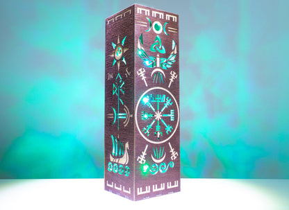 Vegvisir Lamp | Viking, Norse Runes and Mythology Symbols | RGB LED Lamp