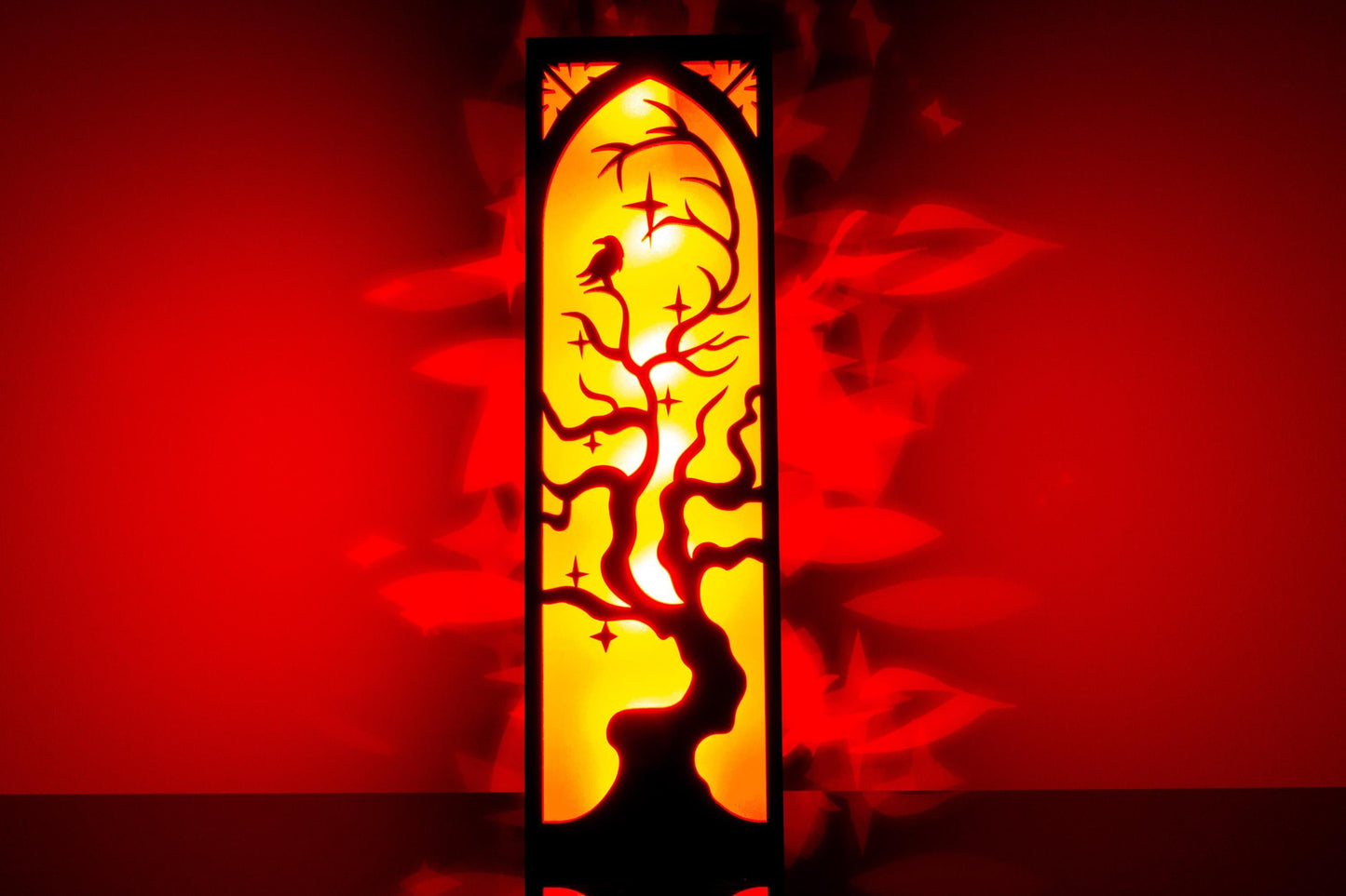 Gothic Table Lamp — Medieval Wood Light