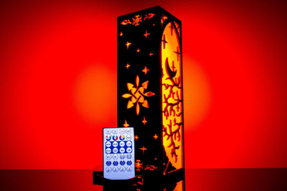 Gothic Table Lamp — Medieval Wood Light