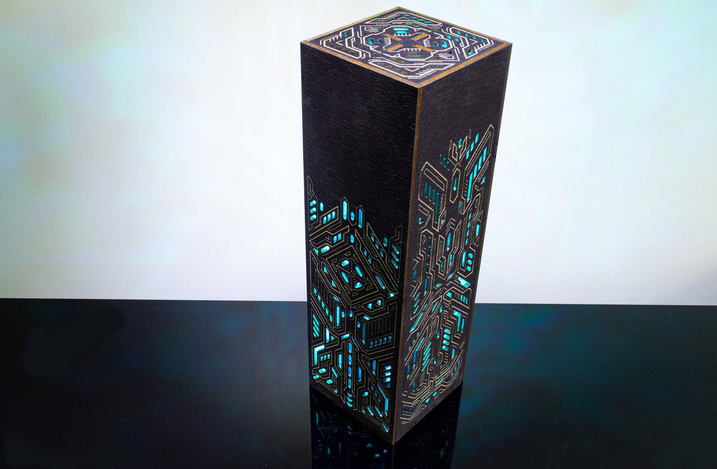 Futuristic Table Lamp | Cyberpunk LED Light, Gaming Room Decor