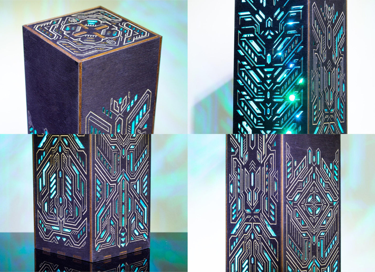 Futuristic Table Lamp | Cyberpunk LED Light, Gaming Room Decor