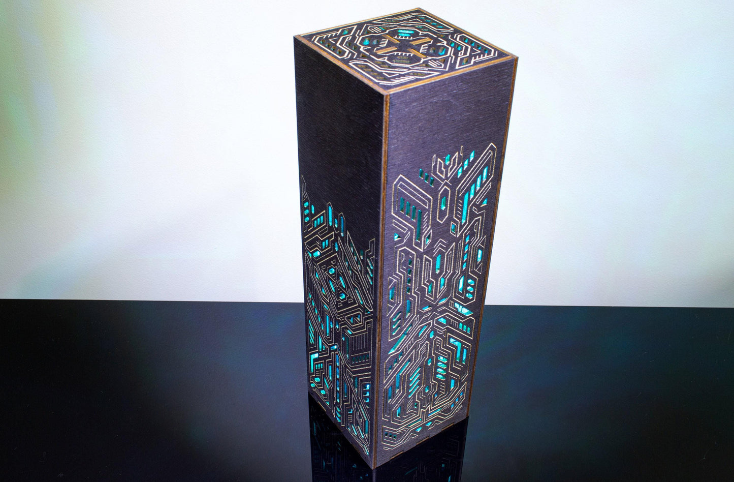 Futuristic Table Lamp | Cyberpunk LED Light, Gaming Room Decor
