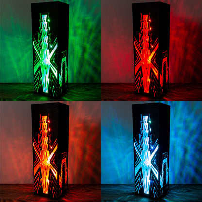 Neon Crystal Night Light | Handmade Cyberpunk Style Wooden Lamp