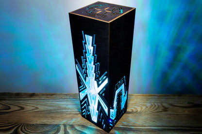 Neon Crystal Night Light | Handmade Cyberpunk Style Wooden Lamp