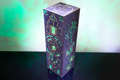 Cyberpunk Lamp | Sci-Fi Tech Night Light, Gaming Room Decor