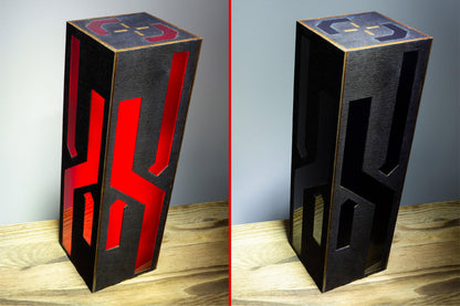 Black Neon Lines Night Lamp | Wood & Plastic, Gamer Decor