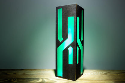Black Neon Lines Night Lamp | Wood & Plastic, Gamer Decor