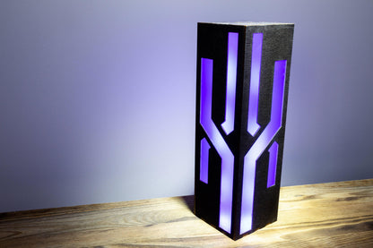 Black Neon Lines Night Lamp | Wood & Plastic, Gamer Decor