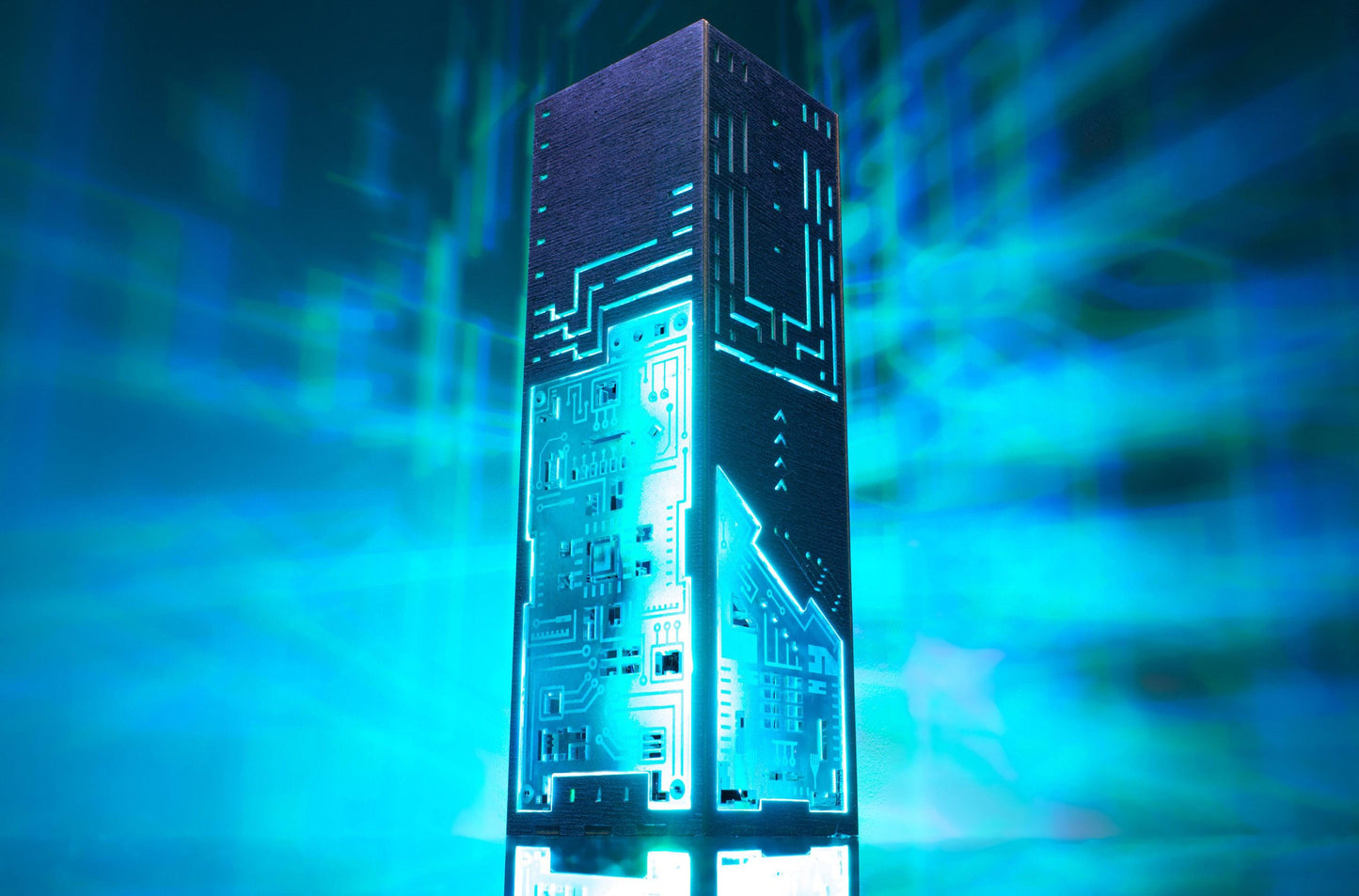 Circuit Board Desk Lamp | Cyberpunk Style Night Light | Lantern Gift For Programmer Gamer Gaming Room | IT Coding Decoration