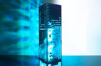 Circuit Board Desk Lamp | Cyberpunk Style Night Light | Lantern Gift For Programmer Gamer Gaming Room | IT Coding Decoration