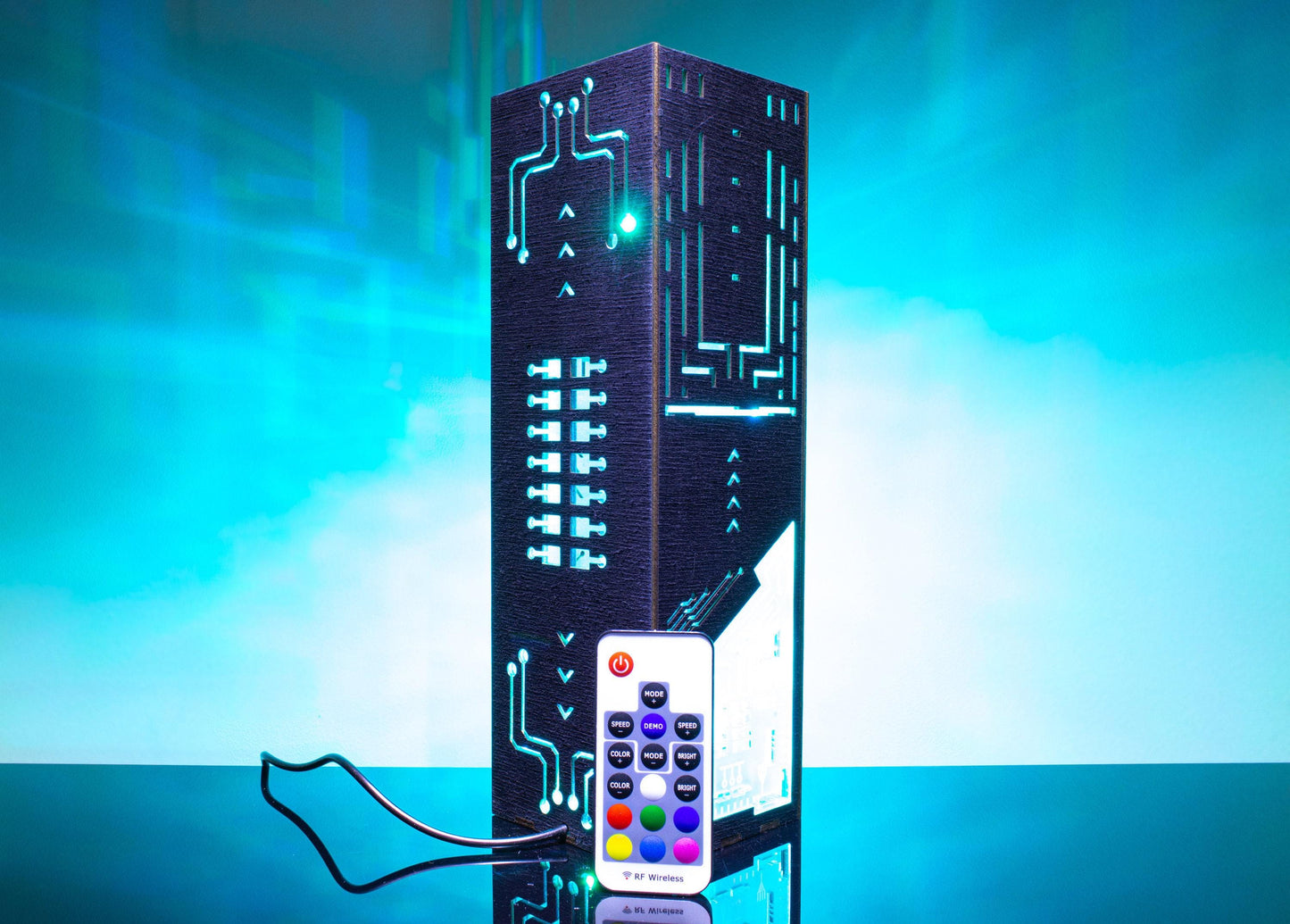 Circuit Board Desk Lamp | Cyberpunk Style Night Light | Lantern Gift For Programmer Gamer Gaming Room | IT Coding Decoration
