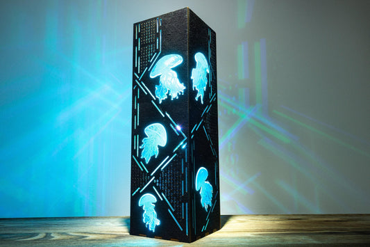Cyber Jellyfish Surfing The Network Night Lamp | Binary Code | Tech Gift Night Light