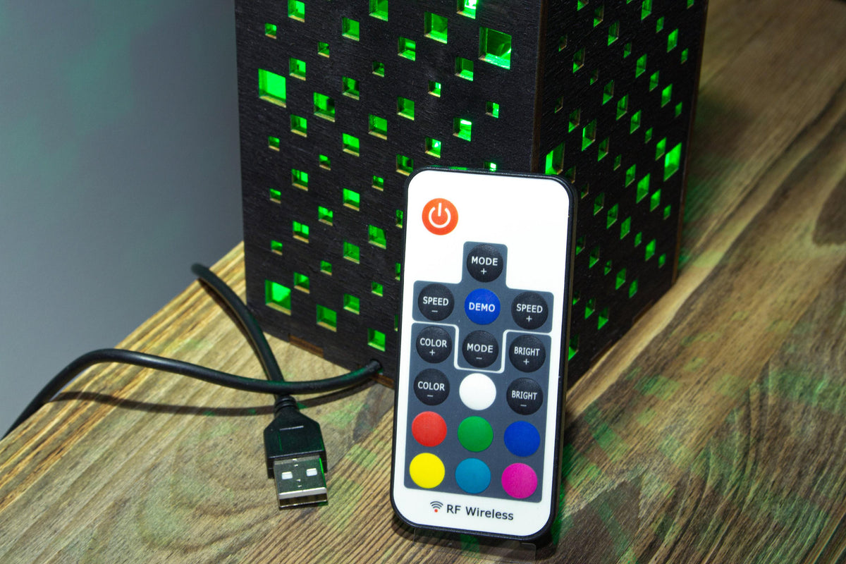 Quadrat-Muster Lampe — Sci-Fi RGB Licht