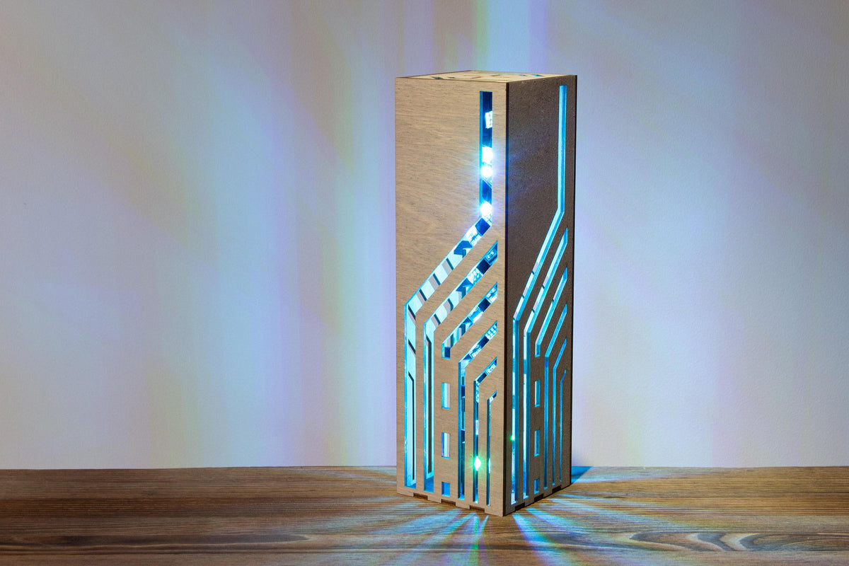 Inclined Lines Lamp — Neon RGB Desk Light