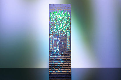 Gothic Cathedral Lamp — Stained Wood Light