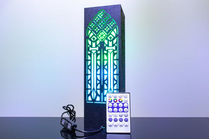 Gothic Cathedral Lamp — Stained Wood Light